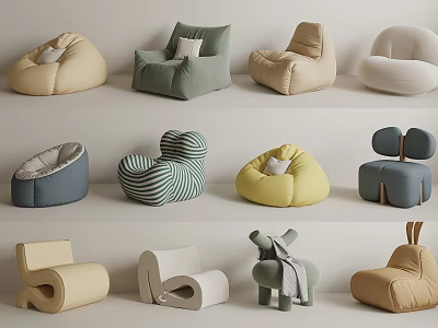 Stylish Modern Single Sofa With Various Colors Unique Designs And Comfortable Seats 3d model