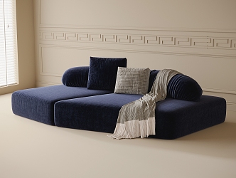 Modern Fabric Sofa Shaped Sofa 3d model