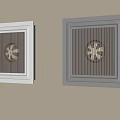 Two Stylish Air Conditioner Vents with White and Silver Frames on Light Wall