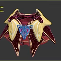 Red And Gold Wing Shaped Home Decor Accessory With Jeweled Accents