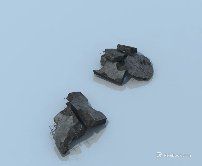 Stone Pet Cabinet With Metal Mesh And Light Blue Background Features 3d model