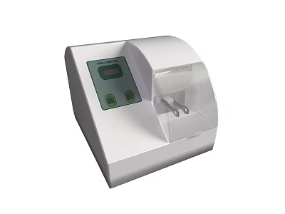 White Industrial Analytical Device With Digital Display Control Buttons And Transparent Chamber 3d model