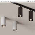 Sleek Modern Downlights And Spotlights In Black White Ceiling Lighting Design 3d model