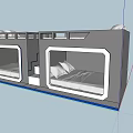 Modern Bunk Bed With Double Decks And Blue LED Strip Lighting Design