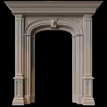 Elegant Classical Fireplace Design With Ornate Columns And Carved Decorative Frame