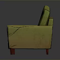 Yellow Three Seat Sofa With Armrests And Red Legs Stylish Design