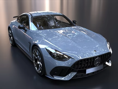 Blue Luxury Sports Car With Sleek Body Design Sporty Front Grille And Aerodynamic Lines 3d model