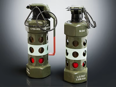 U.S. Army 76MM Weapon With Green Body Red Lights And Holes 3d model