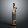 Vintage Brass Telescope With Telescopic Sections Adjustment Knob And Lens