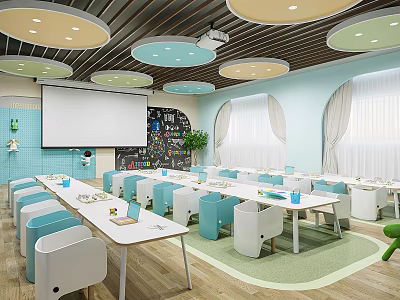 Modern Kindergarten Children's Classroom 3d model