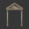 Classical Stone Structure with Four Columns and Triangular Roof Design 3d model