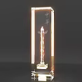 Transparent Crystal Ornament Decor Set With Huabiao Sculpture And Zhonghua Characters