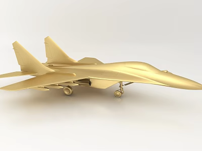 Elegant Golden Fighter Jet Model Decorative Ornament Set For Home Display Decor 3d model