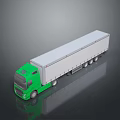 Green Cab White Trailer Large Commercial Truck With Reflective Surface
