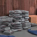 Building Components Including Stacked DECKSON Sacks And Brick Bundles For Construction 3d model