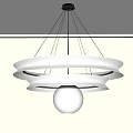 Elegant Modern Circular Layered White Chandelier With Soft Illuminated Glow