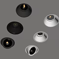 Modern Downlights And Spotlights With Black White Design For Ceiling Lighting 3d model