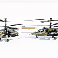 Military Helicopters With Camouflage Exterior Twin Rotor System And Side By Side