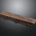 Rustic Wooden Bench With Natural Grain Simple Design For Home Furniture