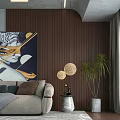 Modern Living Room Interior Design With Sofa Chairs Artwork Coffee Table Plants And Rug
