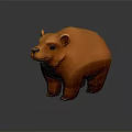 Brown Low Poly Bear Toy 3D Model with Geometric Design on Dark Background 3d model
