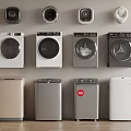 Different Types of Modern Washing Machines in Various Colors and Styles