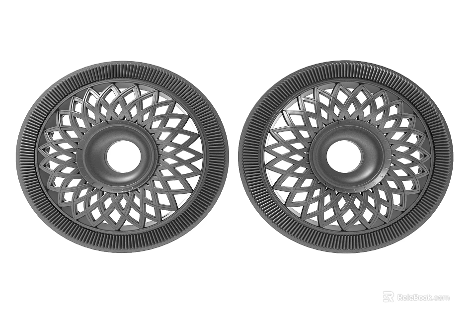 Two Round Intricate Carved Decorative Pieces With Detailed Lattice Patterns For Home Decor 3d model 