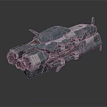 Futuristic Sci Fi Spaceship 3D Model With Metallic Surface And Detailed Engines 3d model