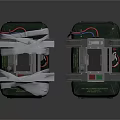Gray And Green Mechanical Device Components With Buttons Cables And Panels