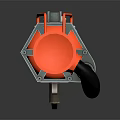 Advanced Modern Weapon Featuring Orange Components And Metal Structure 3d model