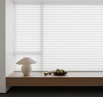 Modern venetian blinds, honeycomb blinds, roller blinds, dream blinds, fruit tray, table lamp 3d model