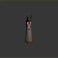 Dinosaur Head Model With Prominent Crest Open Mouth And Detailed Skin Texture