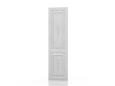 White Paneled Wooden Double Doors With Classic Design For Home Interior 3d model