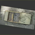 Vintage Old Toy Convertible Car On Base With Dirt And Grass