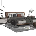 Modern Double Bed 3d model
