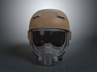 Tactical Military Weapon Helmet With Protective Visor And Combat Gear Design 3d model