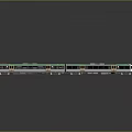 Modern Electric Train With Multiple Carriages Green And White Pantograph On Roof