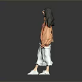 Woman In Orange Sweatshirt With Cartoon Graphic White Skirt Making Heart Gesture On Gray Background