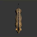Orange and Black Striped Tiger With Spiked Mane Standing On Dark Reflective Surface