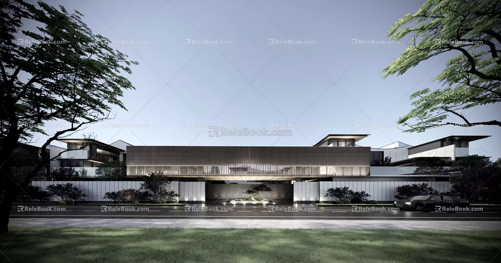 New Chinese-style Gate Hotel-style Community Gate 3d model