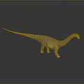 Detailed Striped Dinosaur Figure With Long Neck And Tail On Dark Background