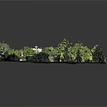 Scenic Residential Area With Red Roof Buildings Trees Roads And Water Body