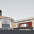 Commercial Street Design With Tall Buildings Low Rise Shops And Open Square