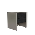 Modern Bedside Table With Two Black Drawers And Sleek Gray Frame 3d model