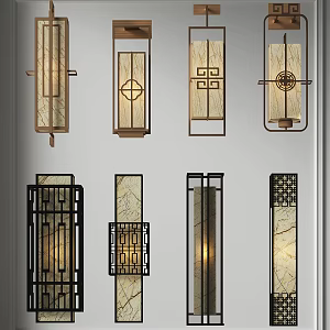 New Chinese Style Wall Lamp Combination Living Room Bedroom Wall Lamp Bedside Lamp Garden Lamp Landscape Lamp Floor Lamp Outdoor Lamp 3d model