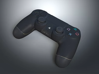 Ergonomic Black Game Controller With Joysticks And Symbol Buttons For Entertainment 3d model