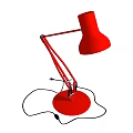 Red Adjustable Table Lamp With Flexible Arm And Round Base Design 3d model