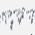 Large Group Of People In Matching Attire Walking Together In Outdoor Space