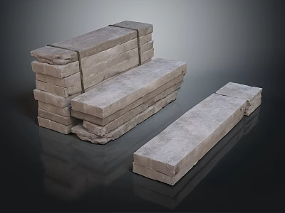 Stacked Natural Stone Building Blocks For Construction And Landscaping Projects 3d model