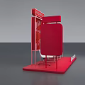 Red Heart Shaped Photo Spot With Bench For City Love Romantic Backdrop